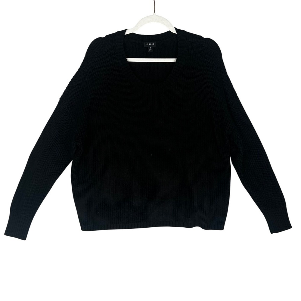 Torrid Basic Black Sweater Scoop Neck Women's Size 1X (Torrid Size 1)